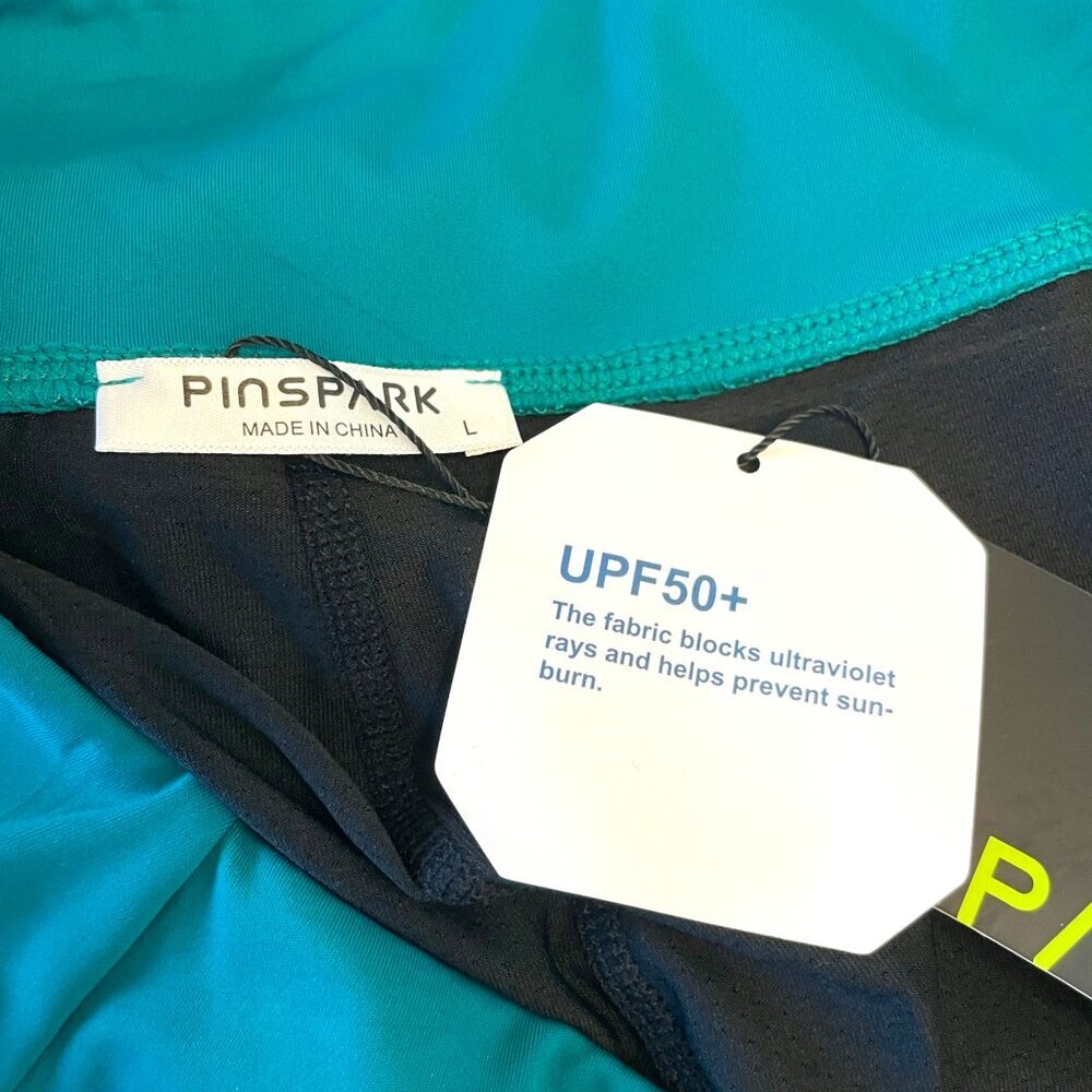 Pinspark Tennis Golf Skirt Skort Sz L Green Pockets UPF 50+ NEW - Picture 7 of 9